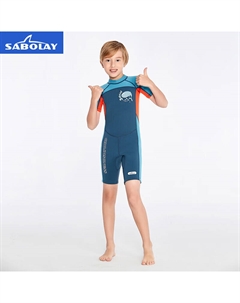 Детский гидрокостюм 2 мм, цельный теплый гидрокостюм для мальчиков, с длинными рукавами, темно-синий, размер S-XXL Qinghong