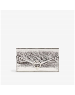 Кожаный клатч yza pocket с эффектом металлик, цвет noir / gris Sandro