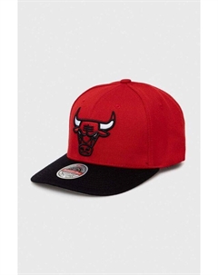 Кепка Chicago Bulls с козырьком с добавлением хлопка, красный Mitchell and ness