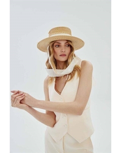 Белая шляпа Канотье, бежевый Le sh ka headwear