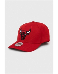 Кепка Chicago Bulls с козырьком с добавлением хлопка, красный Mitchell and ness