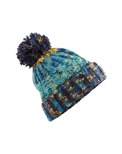 Вязаная шапка-бини с помпоном и штопором, розовый Beechfield®