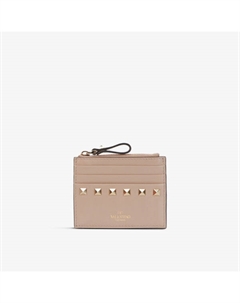 Кожаный визитница Rockstud, цвет poudre Valentino garavani