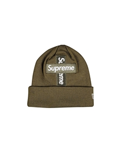 Шапка-бини x New Era Cross Box Logo, цвет Светло-оливковый Supreme