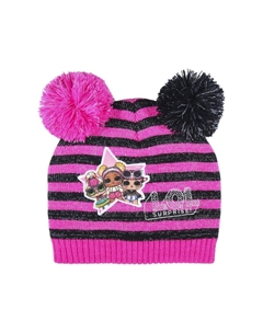 Зимняя шапка с двойным помпоном, черный Lol surprise