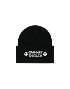 Шапка-бини с логотипом, цвет Черный Chrome hearts