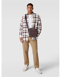 Сумка через плечо с этикеткой, баклажан Guess