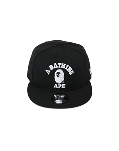 Кепка с застежкой на спине BAPE College New Era, черная A bathing ape®