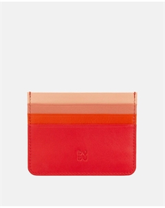 Простая красная визитница из телячьей кожи наппа, красный Dudu