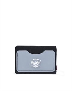 Визитница унисекс из черной ткани с белой отделкой, черный Herschel