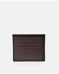 Визитница из темно-коричневой кожи с гравировкой логотипа, темно коричневый Emidio tucci