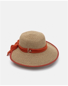 Коричневая шляпа с подогревом, лентой и отделкой в ​​тон, коричневый Aranda