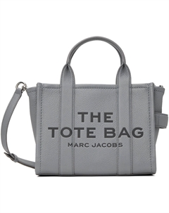 Серая маленькая кожаная сумка-тоут Marc jacobs