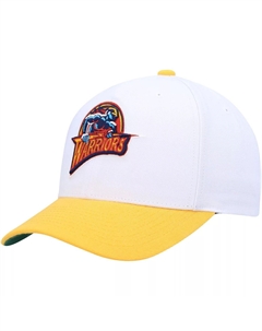 Мужская кепка белого/золотого цвета Golden State Warriors Hardwood Classics Core 2-Tone 2.0 Pro Snapback Hat Mitchell and ness