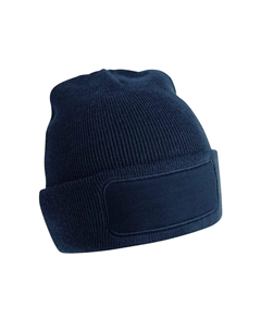 Оригинальная шапка-бини из переработанной ткани с нашивками, темно-синий Beechfield®