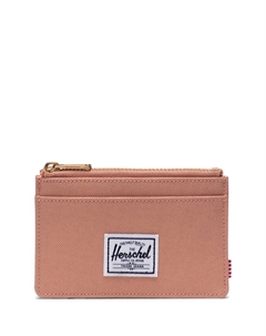 Розовая визитница унисекс на молнии, розовый Herschel