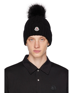 Черная шляпа с помпоном Moncler