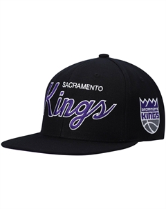 Мужская кепка Black Sacramento Kings Hardwood Classics Script 2.0 Snapback Mitchell and ness