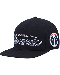 Мужская кепка Black Washington Wizards Hardwood Classics Script 2.0 Snapback Mitchell and ness