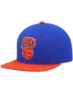 Мужская двухцветная бейсболка Snapback 2.0 синего/оранжевого цвета New York Knicks Hardwood Classics Team Mitchell and ness