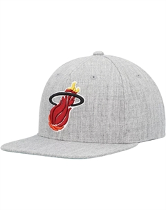 Мужская кепка Heather Grey Miami Heat Hardwood Classics 2.0 Snapback Mitchell and ness