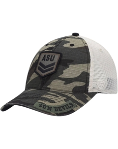 Мужская регулируемая кепка камуфляжного/кремового цвета штата Аризона Sun Devils OHT в стиле милитари с защитным щитком для дальнобойщика Top of the world