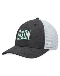 Мужская темно-серая/белая кепка NDSU Bison Townhall Trucker Snapback Top of the world