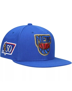 Мужская кепка Snapback к 50-летнему юбилею Blue New Jersey Nets Mitchell and ness