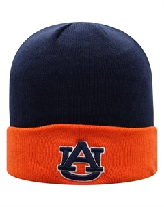 Мужская двухцветная вязаная шапка с манжетами темно-синего/оранжевого цвета Tigers Core Top of the world