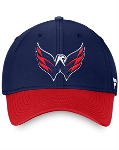 Мужская шапка с фирменным логотипом темно-синего цвета Washington Capitals Core с гибким логотипом Fanatics