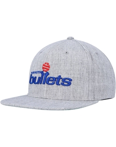 Мужская кепка Heather Grey Washington Bullets Hardwood Classics 2.0 Snapback Mitchell and ness