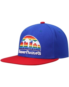 Мужская двухцветная бейсболка Snapback 2.0 Royal/Red Denver Nuggets Hardwood Classics Team Mitchell and ness