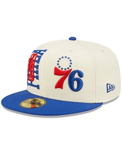 Мужская облегающая кепка кремового цвета/Royal Philadelphia 76ers 2022 NBA Draft 59FIFTY New era