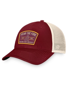 Мужская кепка бордового цвета штата Аризона Sun Devils Unruly Slouch Trucker Snapback Top of the world