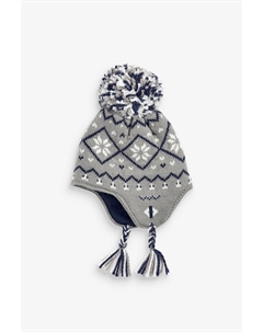 Вязаная шапка с выкройкой шорт, серый Next