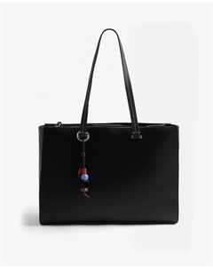 Женский портфель для ноутбука 13" с несколькими отделениями и застежкой-молнией, в комплект входит брелок Parfois, черный