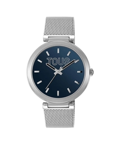 Женские аналоговые часы S-Mesh Mirror с синим циферблатом, серебряный Tous
