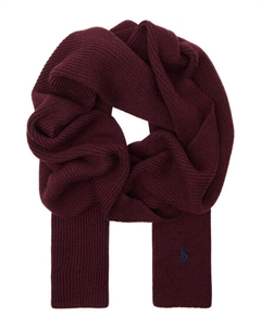 Шарф мужской шерстяной вязаный, бургундия Polo ralph lauren