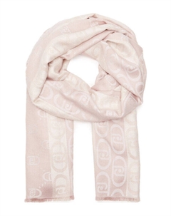 Палантин женский с монограммой логотипа, розовый Liu jo