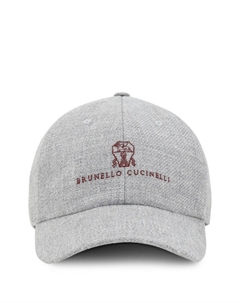 Кепка с вышитым логотипом, серый Brunello cucinelli