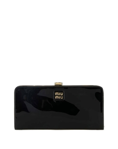 Кошелек из лакированной кожи, черный Miu miu