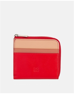 Кошелек из телячьей кожи красного цвета, наппа, визитница, красный Dudu