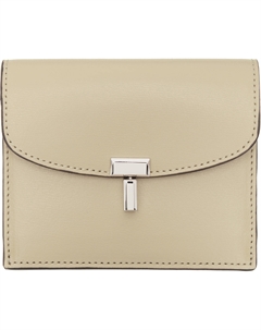 Визитница из бежевой кожи с замком T-Lock TOTEME Toteme