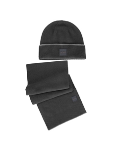 Черный шерстяной мужской шарф Hugo boss