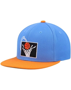 Мужская двухцветная бейсболка Snapback 2.0 синего/оранжевого цвета Cleveland Cavaliers Hardwood Classics Team Mitchell and ness