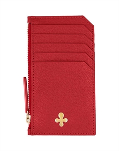 Кожаная визитница, красный Lilou