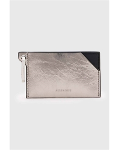 Кожаная визитница HEX CARDHOLDER, серебряный Allsaints