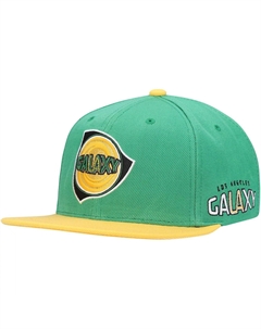 Мужская двухцветная кепка Snapback с историческим логотипом Green LA Galaxy с 1996 года Mitchell and ness
