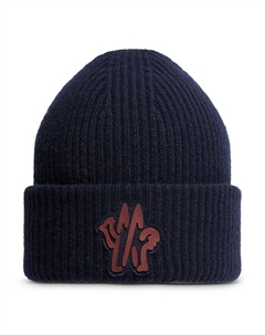 Шерстяная шапка с манжетами, синий Moncler