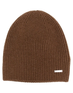Кашемировая шапка бини в рубчик, коричневый Woolrich